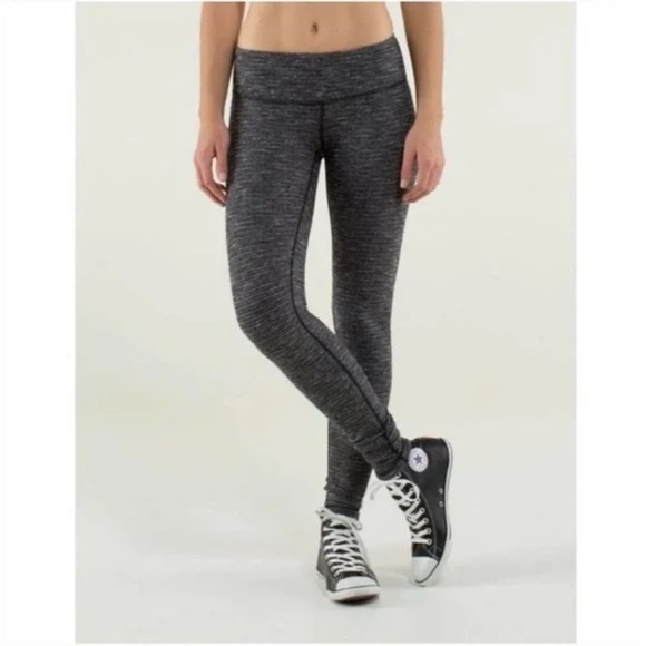 Lululemon Wunder Under Smooth Cover High Rise Legging Black/White 45695 - Picture 2 of 11